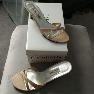 **2/$20** Caparros gold sequin kitten heels